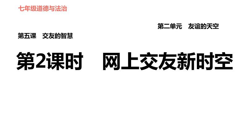 人教版七年级上册道德与法治课件 第二单元 第五课 第2课时　网上交友新时空01