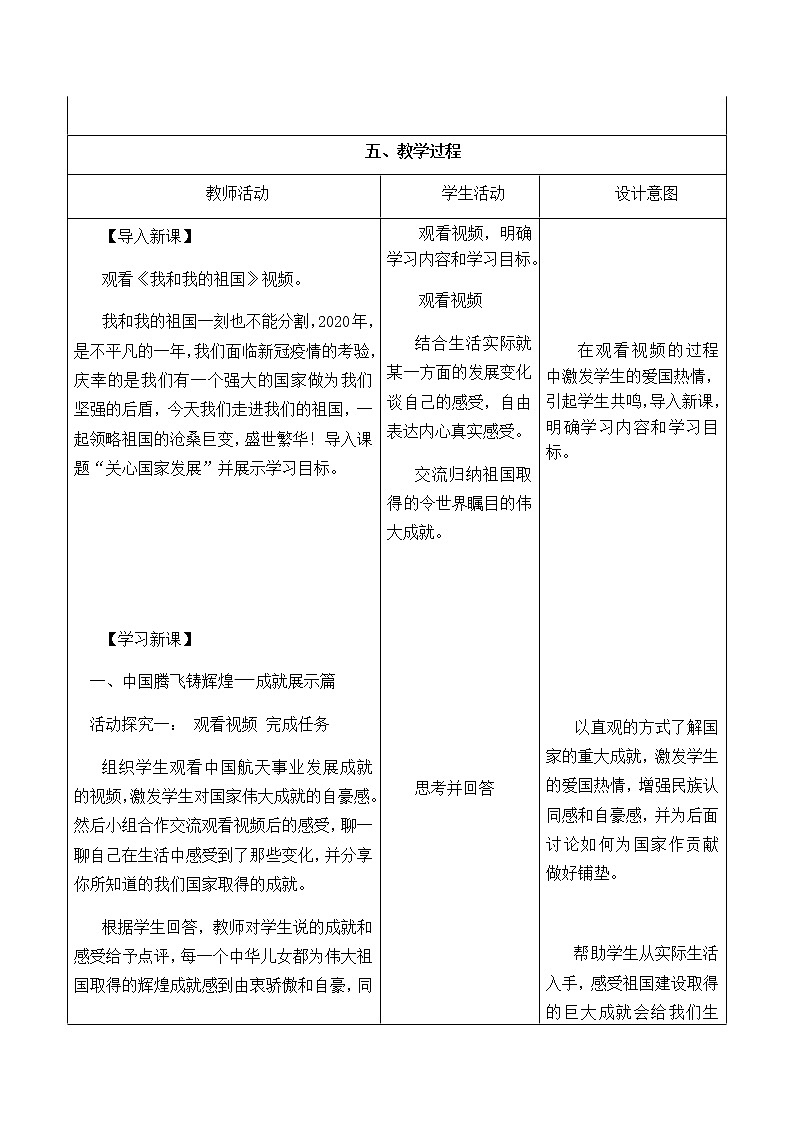 人教版八年级道德与法治上册教学设计：10.1关注国家发展03