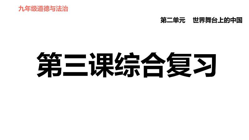 人教版（河北专版）九年级下册道德与法治课件 第2单元 第3课 第三课综合复习第1页