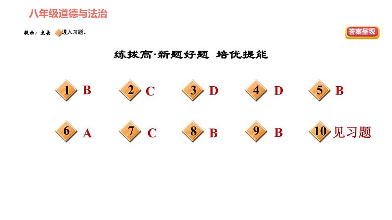 人教版八年级下册道德与法治 第三单元 第6课 第4课时 国家监察机关习题课件第3页