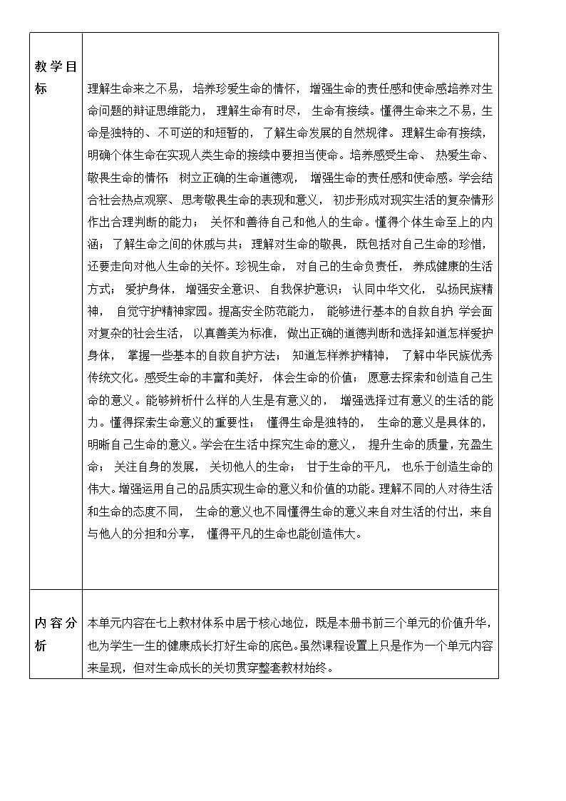 第四单元 生命的思考 教案 2021-2022学年部编版道德与法治七年级上册02