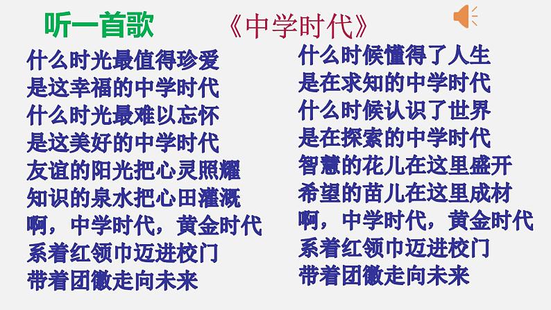 人教部编版政治七年级上册1.1中学序曲课件+音频08