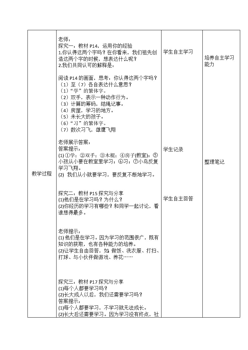2.1 学习伴成长 教案-2021-2022学年部编版道德与法治七年级上册第2页