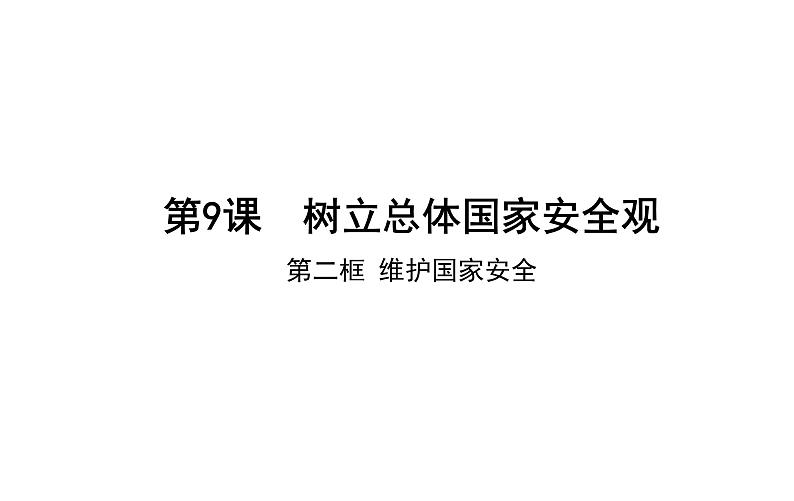 9.2 维护国家安全 课件-2021-2022学年部编版道德与法治八年级上册01