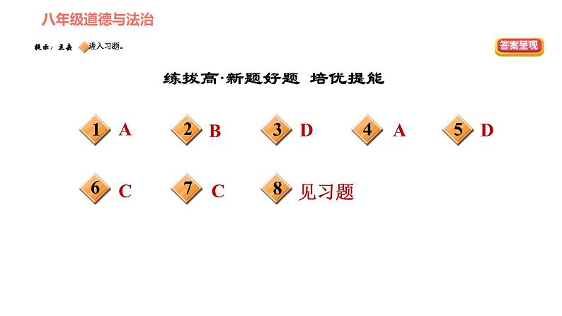 人教版八年级下册道德与法治习题课件 第三单元 第5课 第2课时 根本政治制度第3页