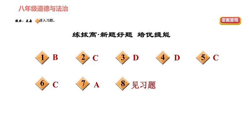 人教版八年级下册道德与法治习题课件 第三单元 第6课 第1课时 国家权力机关第3页