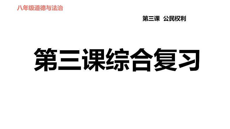 人教版八年级下册道德与法治习题课件 第二单元 第3课 综合复习01