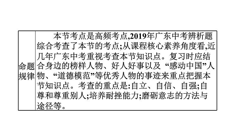 最新中考道德与法治·高分突破课件第三节　自尊自强　应对挫折第5页