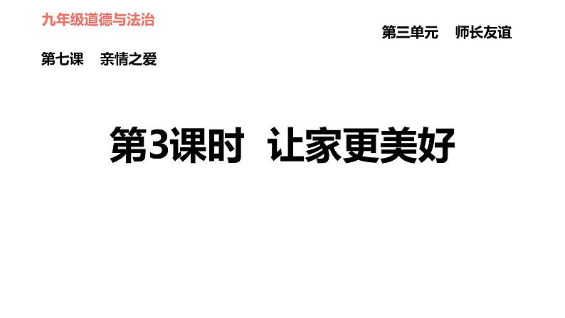 人教版七年级上册道德与法治习题课件 第三单元  第7课 第3课时 让家更美好01