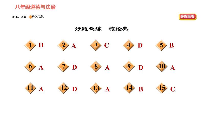 人教版八年级下册道德与法治习题课件 第三单元 第6课 双休作业六第2页