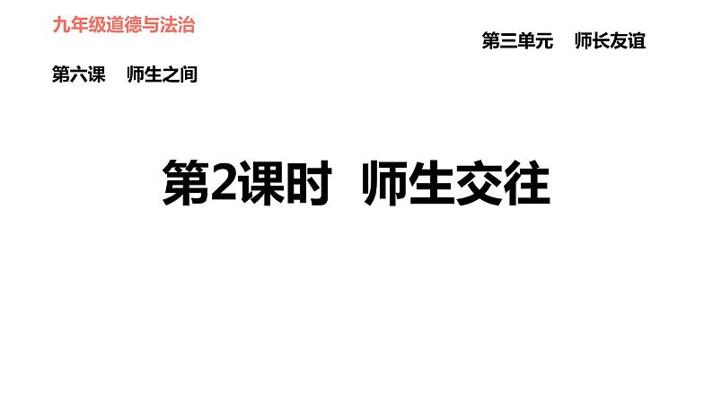 人教版七年级上册道德与法治习题课件 第三单元  第6课 第2课时 师生交往01