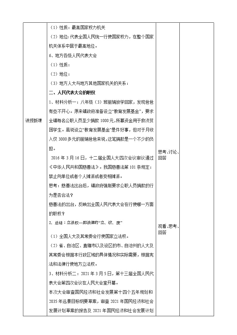 6.1国家权力机关    教学设计第2页