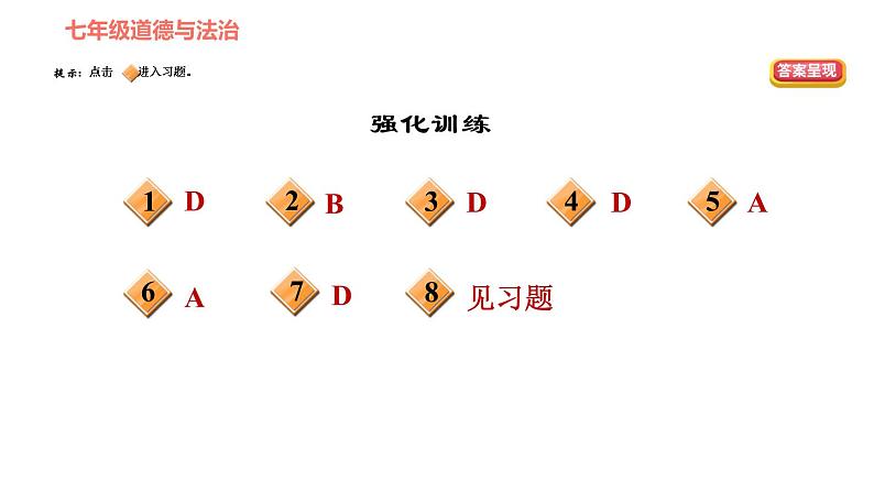 人教版七年级上册道德与法治 第4单元 习题课件04