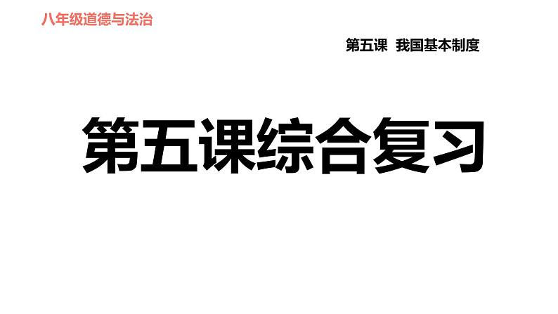 人教版八年级下册道德与法治习题课件 第三单元 第5课 第五课综合复习第1页