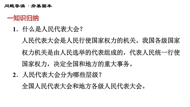 人教版八年级下册道德与法治习题课件 第三单元 第6课 第1课时 国家权力机关2第4页