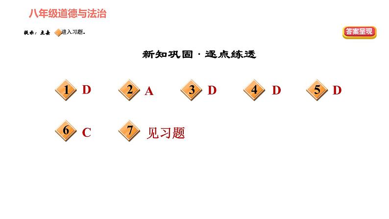 人教版八年级下册道德与法治习题课件 第一单元 第1课 第1课时 党的主张和人民意志的统一第2页