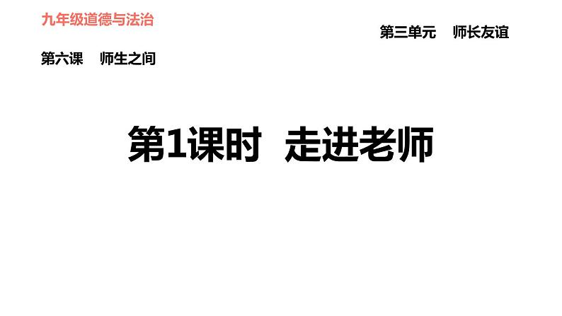 人教版七年级上册道德与法治习题课件 第三单元  第6课 第1课时 走进老师第1页