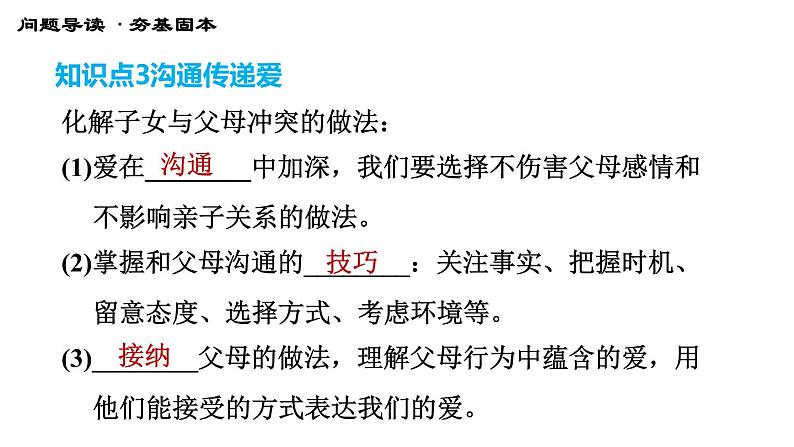 人教版七年级上册道德与法治习题课件 第三单元  第7课 第2课时 爱在家人间第8页