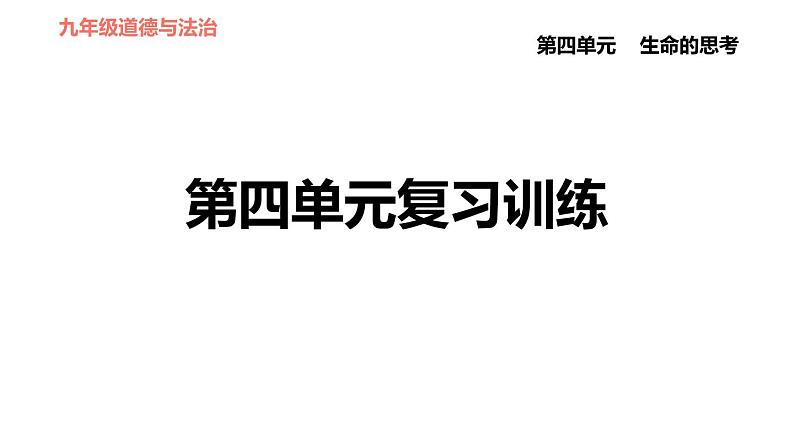 人教版七年级上册道德与法治 第四单元 习题课件01