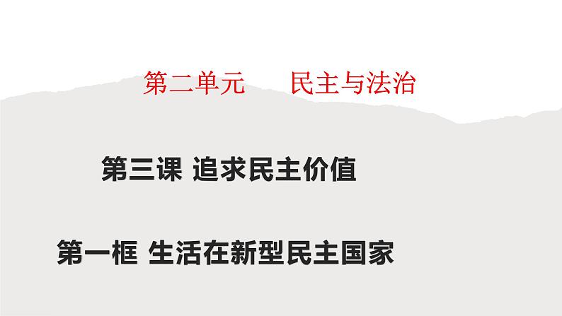 人教部编版九年级上册（道德与法治） 第二单元3.1 生活在新型民主国家 课件03