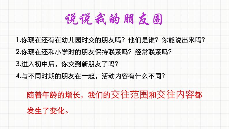 2021-2022学年编版道德与法治七年级上册4.1 和朋友在一起课件第8页