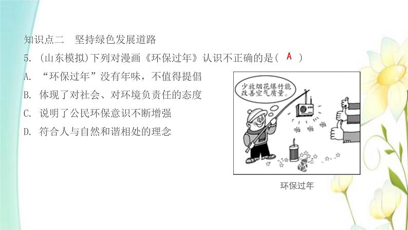 新人教版九年级道德与法治上册第三单元文明与家园第六课建设美丽中国第二框共筑生命家园习题课件第7页