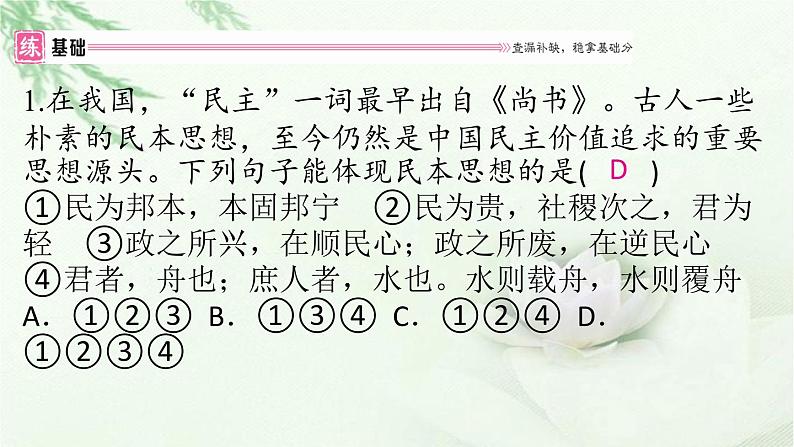 九年级道德与法治上册第二单元3.1生活在新型民主国家作业课件第2页