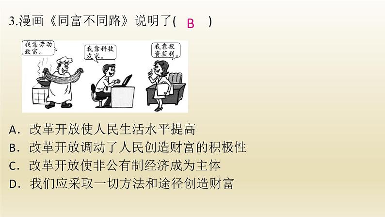 九年级道德与法治上册第一单元富强与创新1.1坚持改革开放作业课件05