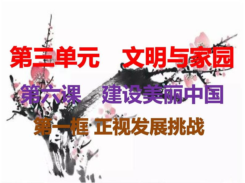 6.1 正视发展挑战 课件-2021--2022学年部编版道德与法治九年级上册第1页