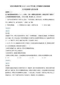 湖北省武汉市梅苑学校2019-2020学年九年级上学期期中道德与法治试题（含答案）