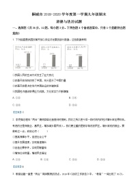 安徽省桐城市2019-2020学年九年级上学期期末道德与法治试题（含答案）