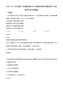 安徽省芜湖市2020-2021学年九年级上学期期末道德与法治试题（含答案）