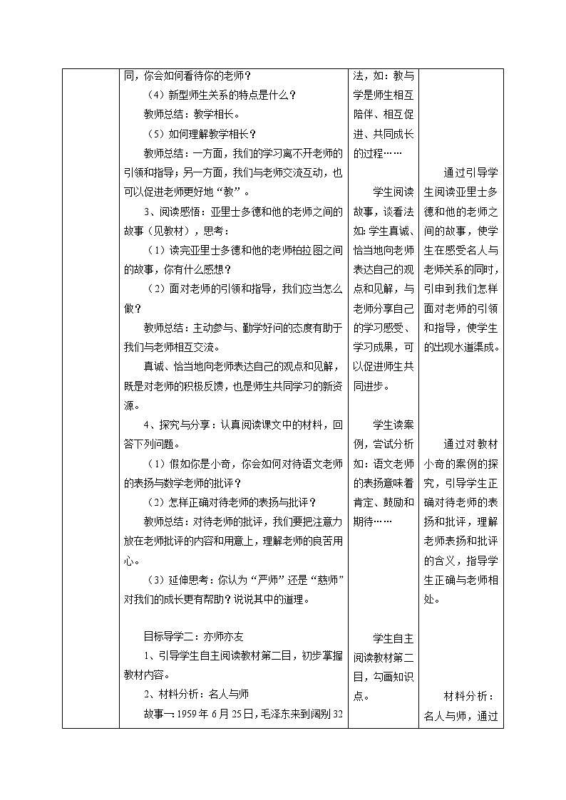 6.2 师生交往 教案-2021-2022学年部编版道德与法治七年级上册02