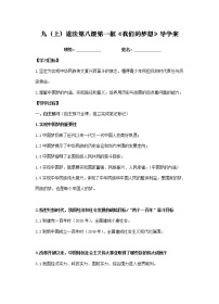 初中政治思品人教部编版九年级上册（道德与法治）我们的梦想学案