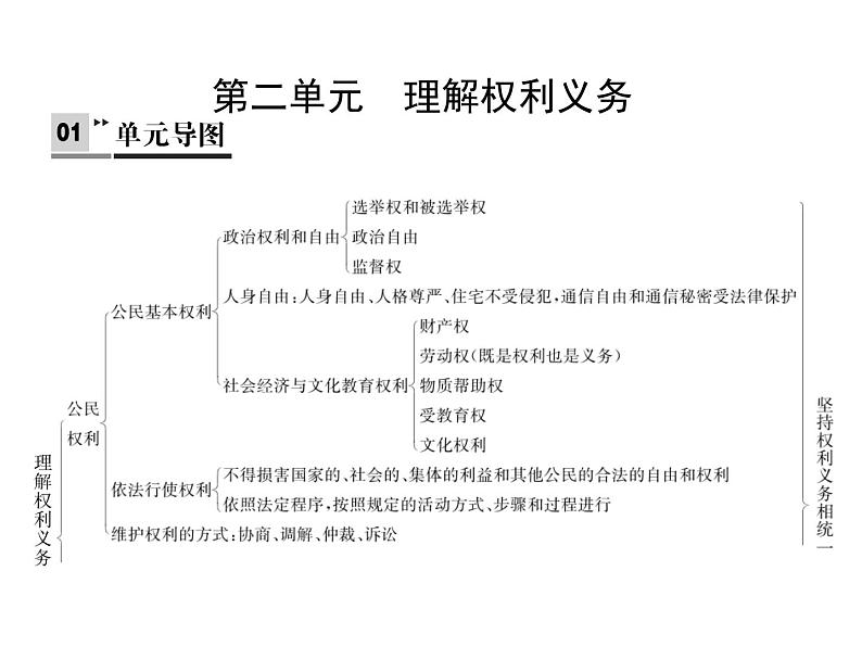 人教版八年级下册道德与法治第二单元理解权利义务 总结课件01