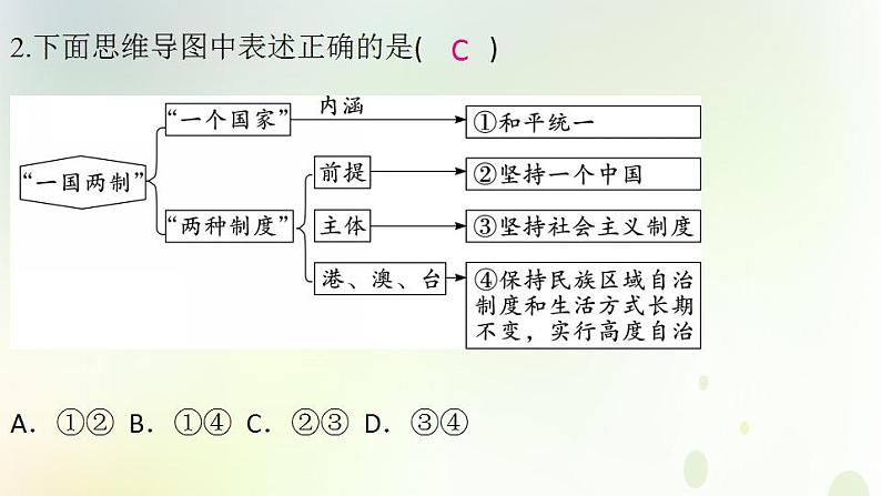 江西专版秋学期九年级道德与法治上册第四单元和谐与梦想7.2维护祖国统一作业课件新人教版第4页