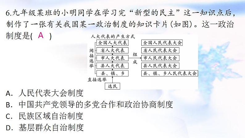 安徽专版秋学期九年级道德与法治上册第二单元民主与法治3.1生活在新型民主国家作业课件新人教版第8页