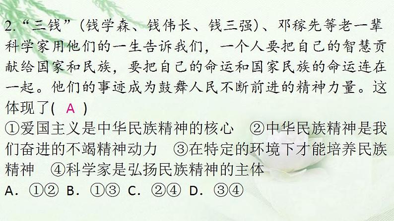 通用秋学期九年级道德与法治上册第三单元5.2凝聚价值追求作业课件新人教版03