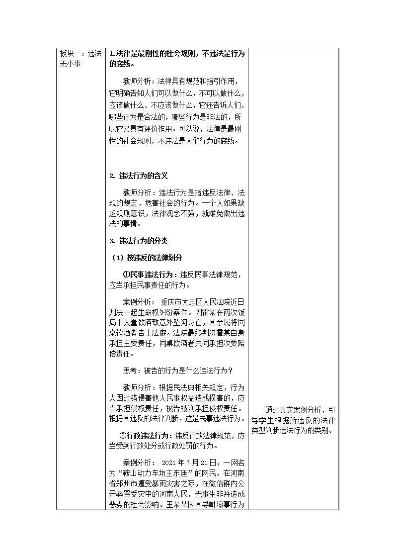 部编版八年级上册道德与法治第2单元 5.1法不可违教案03