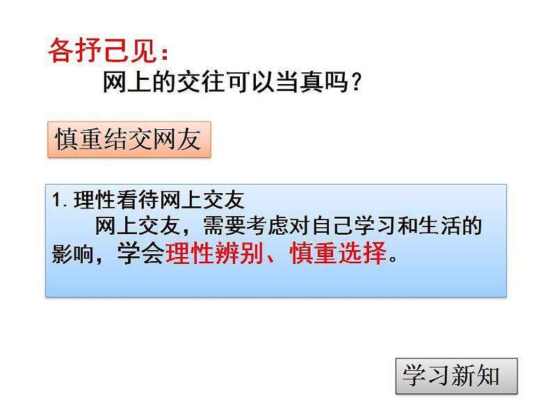 2021-2022学年部编版道德与法治七年级上册5.2 网上交友新时空  课件（20张PPT）08