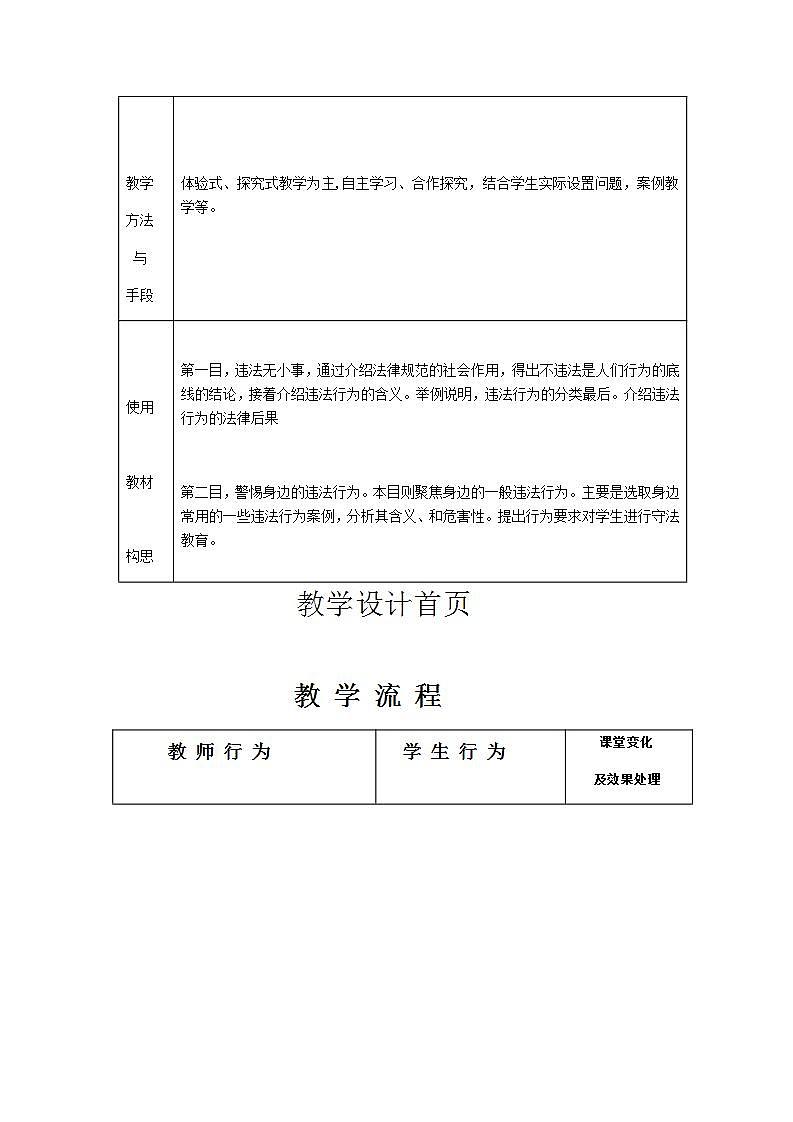2021-2022学年八年级上册道德与法治5.1 法不可违   教案02