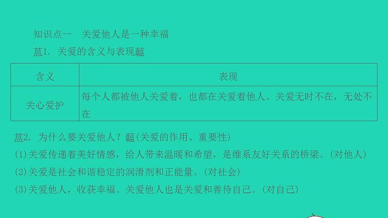 八年级道德与法治上册第三单元勇担社会责任第七课积极奉献社会第1框关爱他人课件02