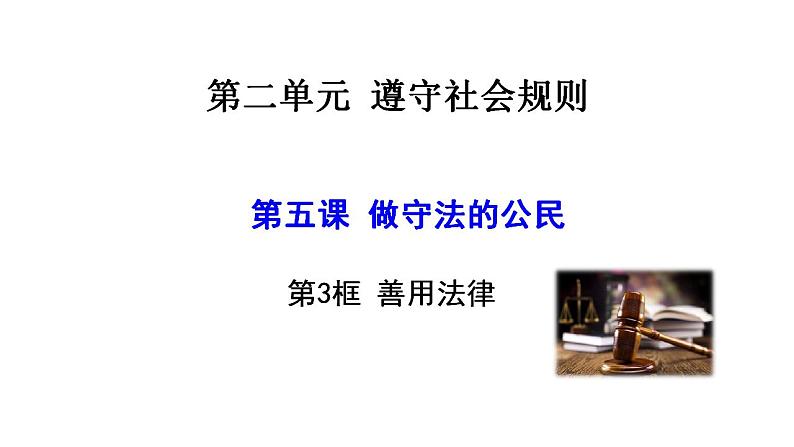 5.3 善用法律 课件-2021-2022学年部编版道德与法治八年级上册01