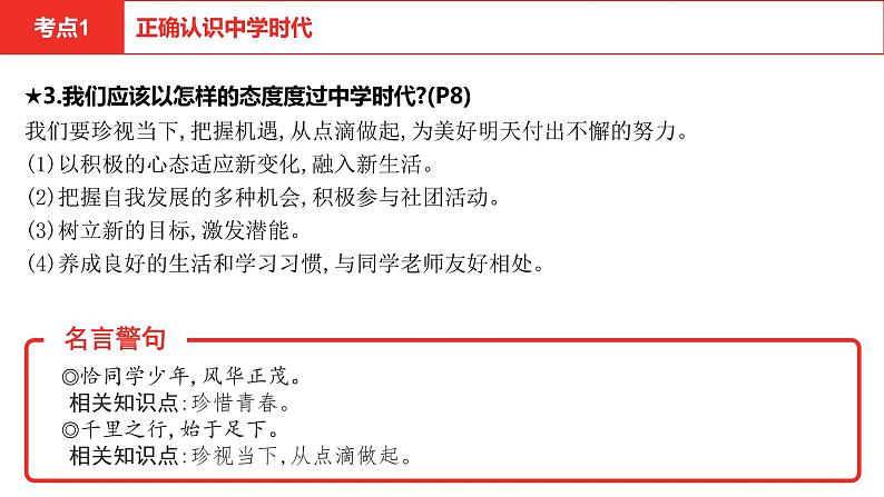 2021-2022学年部编版七年级道德与法治上册第一单元成长的节拍单元复习课件第3页