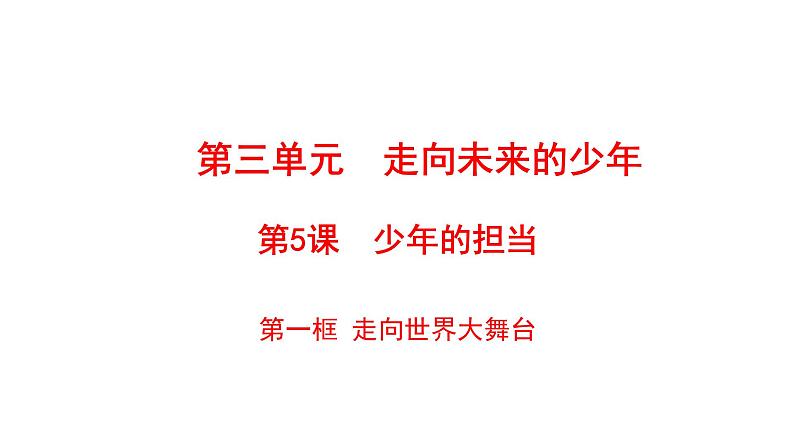 2021-2022学年部编版道德与法治九年级下册 5.1  走向世界大舞台 课件 （30张PPT）第1页