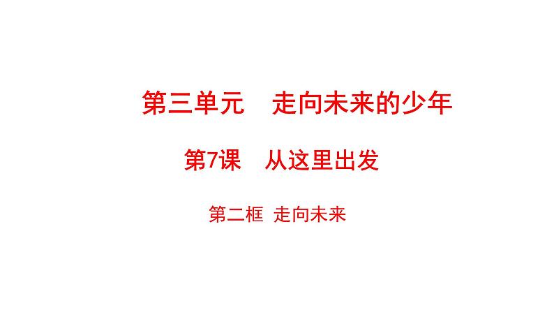 2021-2022学年部编版道德与法治九年级下册 7.2 走向未来 课件（27张PPT）第1页