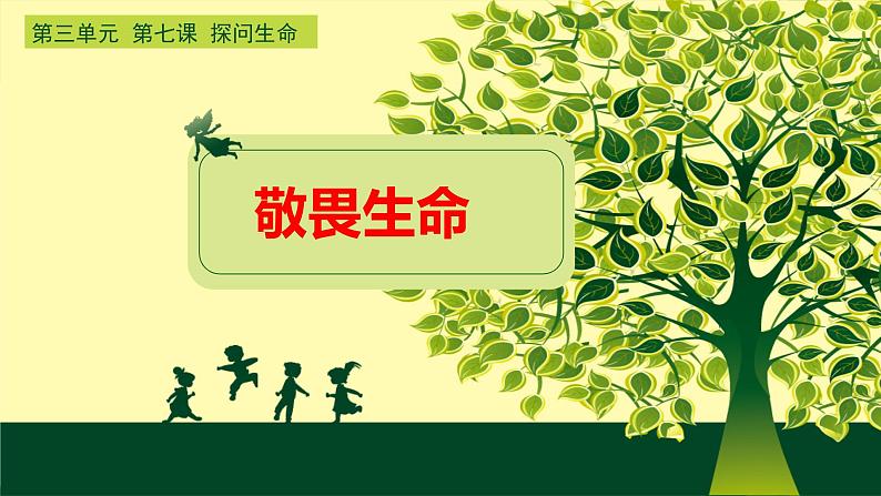 2021-2022学年部编版七年级道德与法治上册 8.2  敬畏生命 课件 （22张PPT）第1页