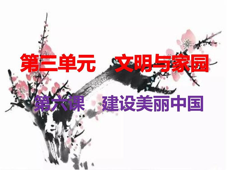 2021-2022学年部编版道德与法治九年级上册第六课 建设美丽中国 复习课件（19张PPT）01