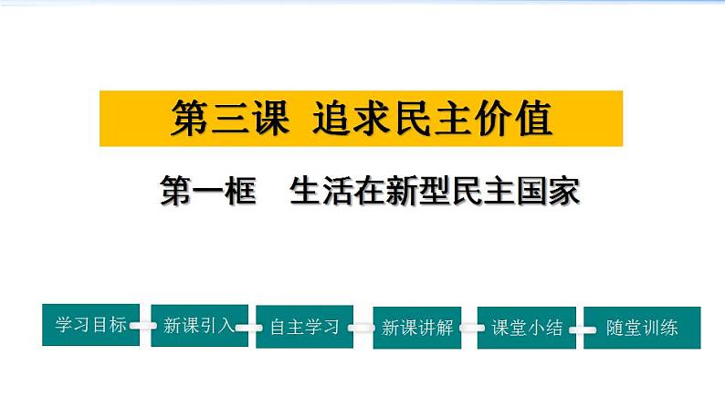 2021-2022学年度人教版九年级道德与法治上册课件 2.3.1生活在新型民主国家第1页