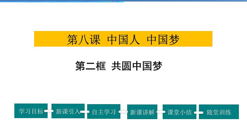 2021-2022学年度人教版九年级道德与法治上册课件 4.8.2共圆中国梦01